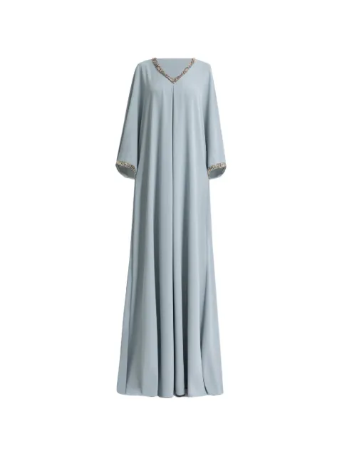 Gemy Maalouf beaded V-neckline maxi kaftan Blue EDCP252066KF