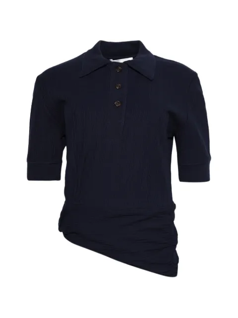 Victoria Beckham twist-detail polo top Blue 1126JTP006969A