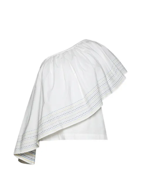 Rosie Assoulin one-shoulder embroidered top White C261T03WC258100