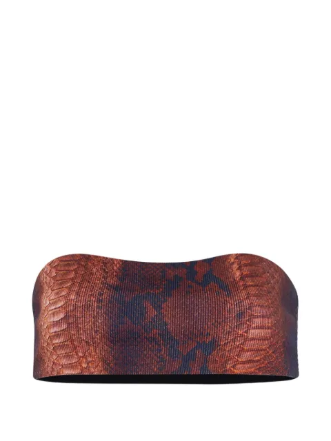 Jean Paul Gaultier ribbed printed bra top Brown 2601WTO403J027P