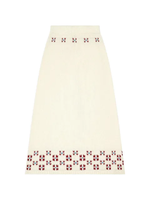 Calle Del Mar Winter Fair Isle cashmere skirt Neutrals CDMCS227