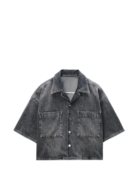 Alexander Wang cropped short sleeve shirt Grey 4DC1261973