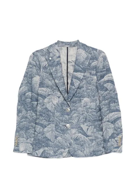L.B.M. 1911 floral-jacquard single-breasted blazer Blue 6228912158