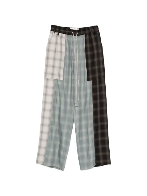 Song For The Mute check-pattern trousers Blue 261MPT106OCHKMLT