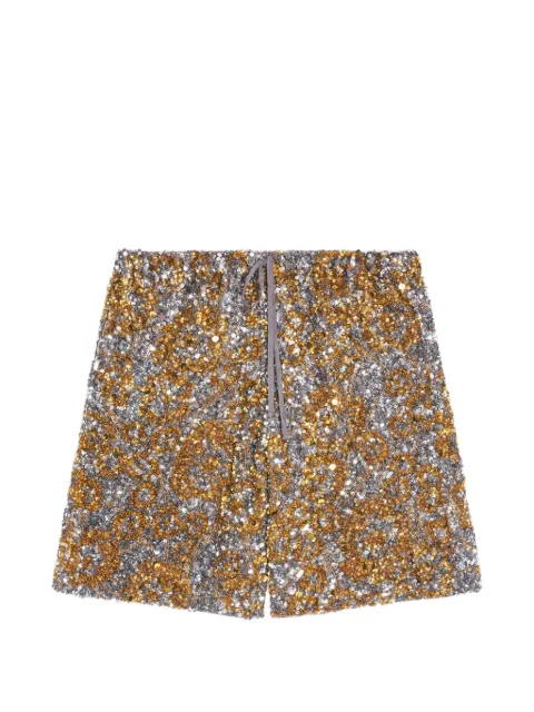 DRIES VAN NOTEN sequin-embellished shorts Gold 2610209333373