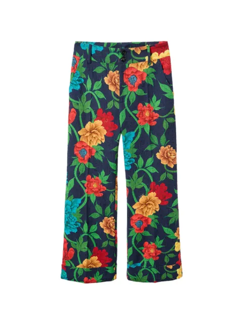 La DoubleJ floral trousers Blue TRO0014COT005QPE01BU03