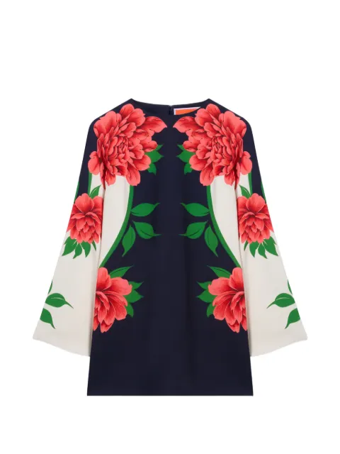 La DoubleJ floral bell-sleeve dress Blue DRE0619SAB001QPE02BU03