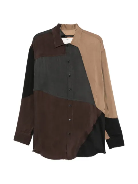 Song For The Mute patchwork button-fastening shirt Brown 261MSH058PCPOMLT
