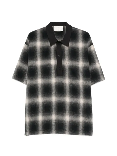 Song For The Mute check-pattern short-sleeve polo shirt Black 261MTS037TCHKBLK