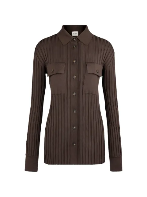 Tod's ribbed chest-pocket cardigan Brown X8WC1528050XGM