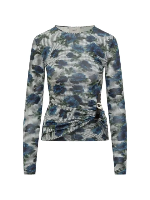 Coperni floral-print long-sleeves top Blue COPT101F5032