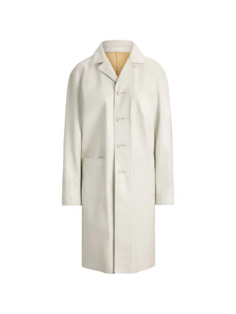 Ralph Lauren Collection leather coatcracked-effect Neutrals 290P16423001