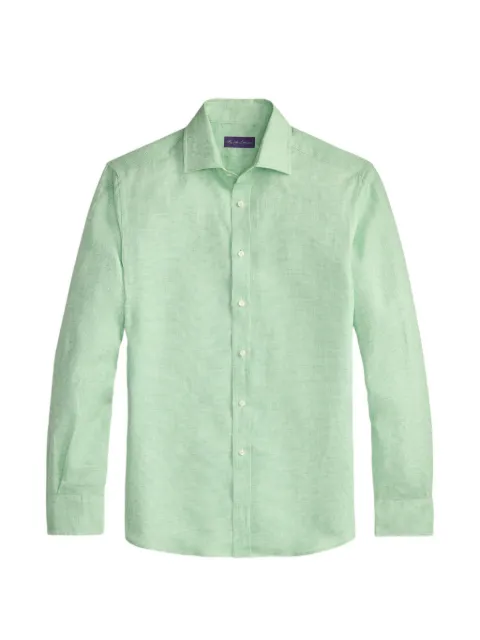 Ralph Lauren Purple Label check-pattern long-sleeve shirt Green 790977177003