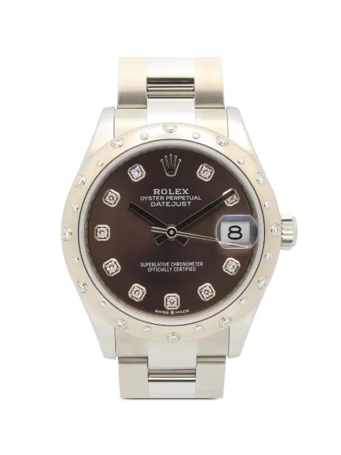Rolex 2010s Datejust diamond bezel 31mm watch Brown 1038862