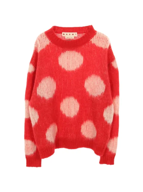 Marni Pre-Owned 2010s Fuzzy Wuzzy polka-dot sweater Red 1042127