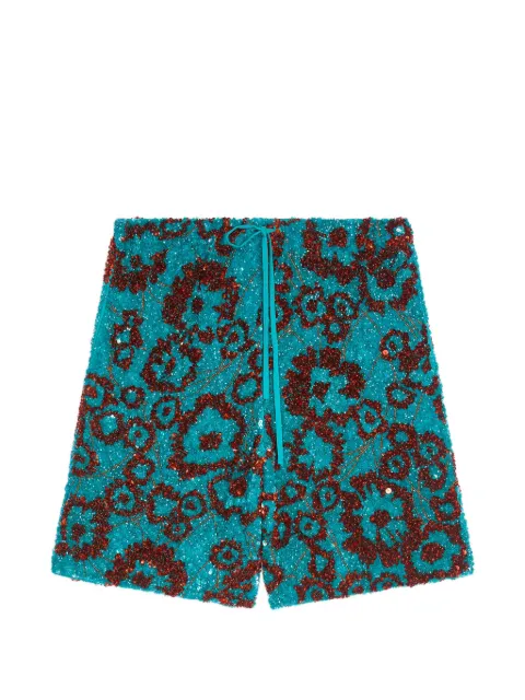DRIES VAN NOTEN sequin-embellished shorts Blue 2610209333373