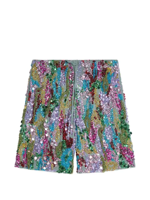 DRIES VAN NOTEN sequin-embellished shorts Blue 2610209333371