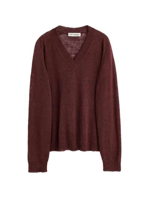OUR LEGACY Rue V-neck sweater Brown M2263RC