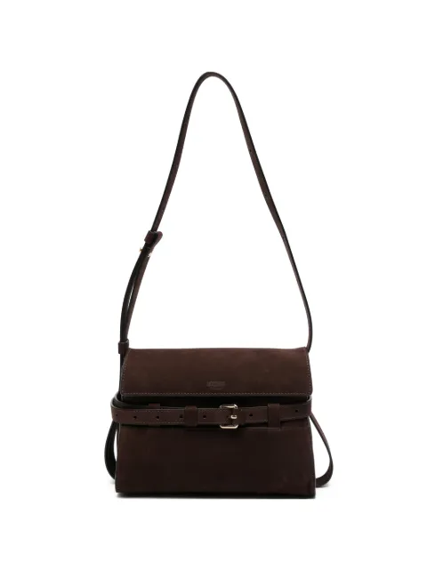 Moschino buckle suede cross body bag Brown MC4174PP1OOJ0307