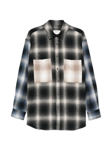 Song For The Mute check-pattern chest-pocket overshirt Black 261MSH068TCHKBLK