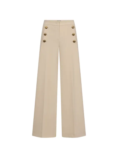 Seductive button-detail palazzo pants Neutrals 9266719545