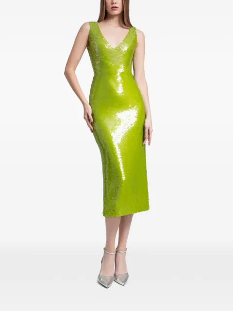 Gemy Maalouf fitted sequins midi dress Green GMW247136MDWB