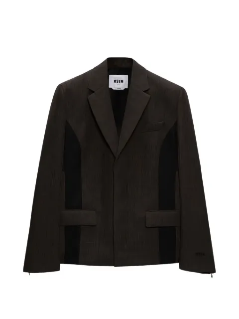 MSGM long-sleeve panelled jacket Brown 3942MDG10257807