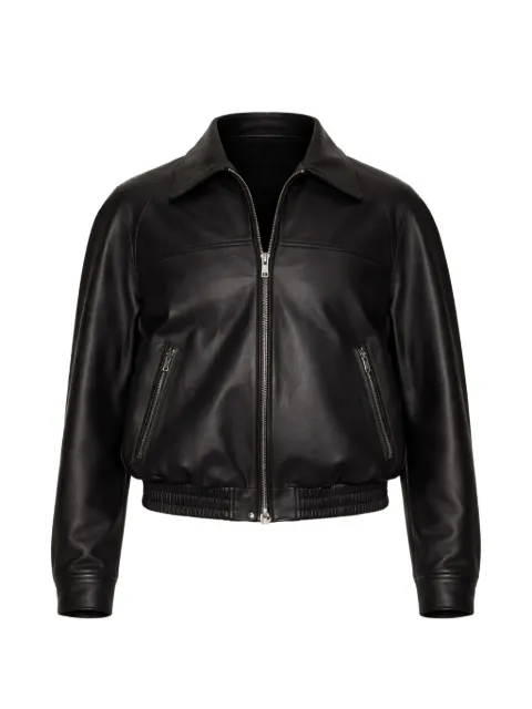 TONYWACK zipped leather jacket Black BF12LJ101BLACK