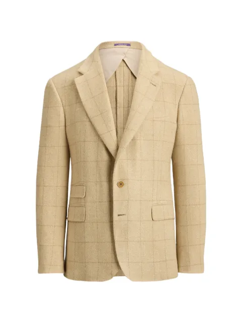 Ralph Lauren Purple Label check-pattern single-breasted blazer Neutrals 798P11350001