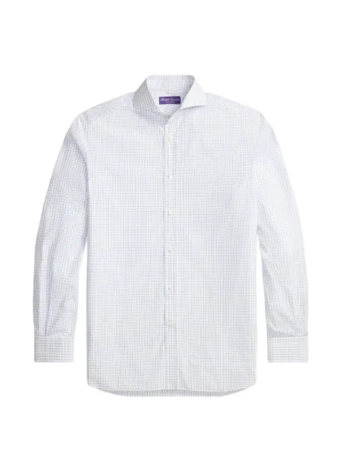 Ralph Lauren Purple Label Tattersall check-pattern long-sleeve shirt White 791P11356001