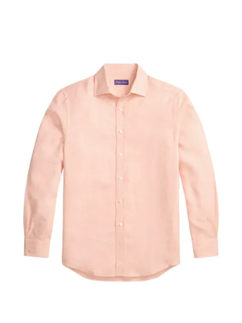 Ralph Lauren Purple Label check-pattern long-sleeve shirt Orange 790977177002
