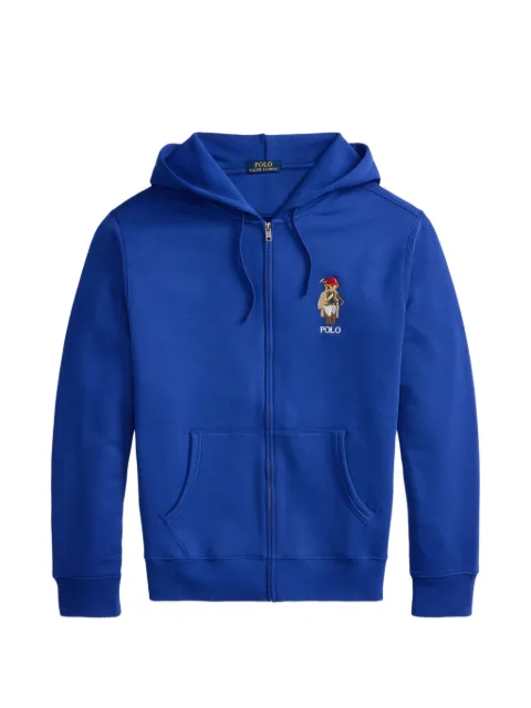 Polo Ralph Lauren bear-embroidered zip-up hoodie Blue 710B14622001