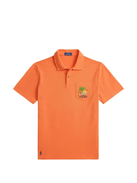 Polo Ralph Lauren embroidered-pocket polo shirt Orange 710B14589001