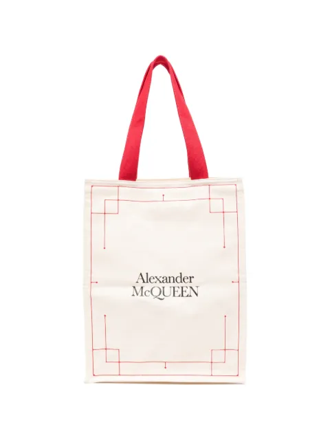 Alexander McQueen Pre-Owned 2020s logo-print tote bag Neutrals MC160AKY