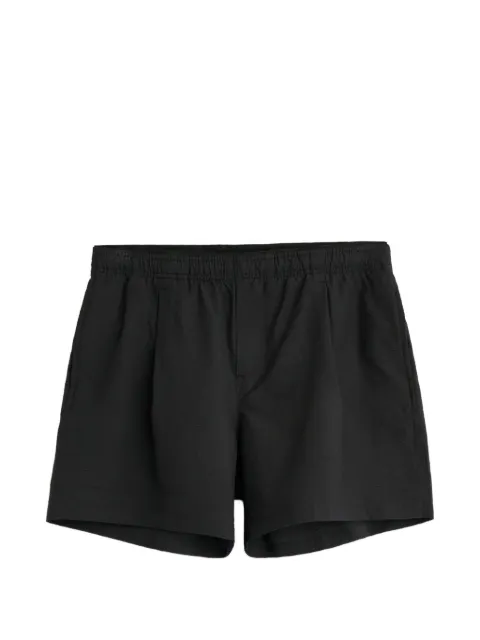 OUR LEGACY Seersucker pleated shorts Black M2266BBC