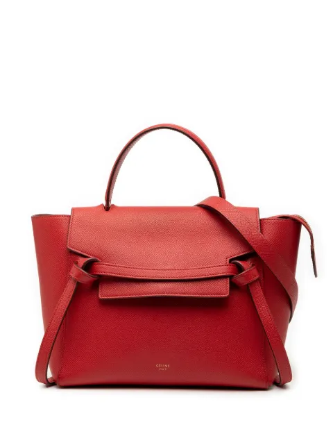 Celine Pre-Owned 2016 Micro Grained Calfskin Belt Bag satchel Red 7UBY37VPJQI0S03U