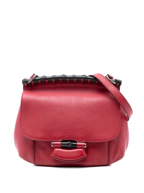 Gucci Pre-Owned 2016-2026 Medium Leather Bamboo Nouveau Fringe crossbody bag Red N2LW2O7YXFSOAA5F