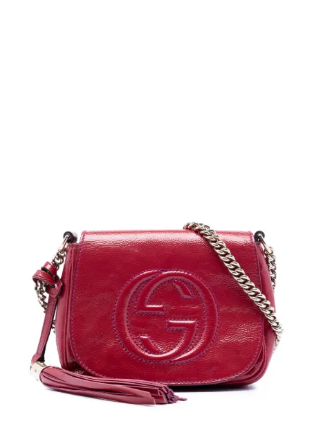 Gucci Pre-Owned 2016-2025 Small Patent Soho Chain Flap crossbody bag Pink K6TP9GGGZCMI8M6V