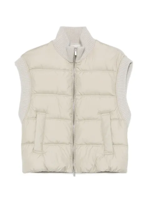 Peserico quilted ribbed gilet Neutrals A03444F056957C