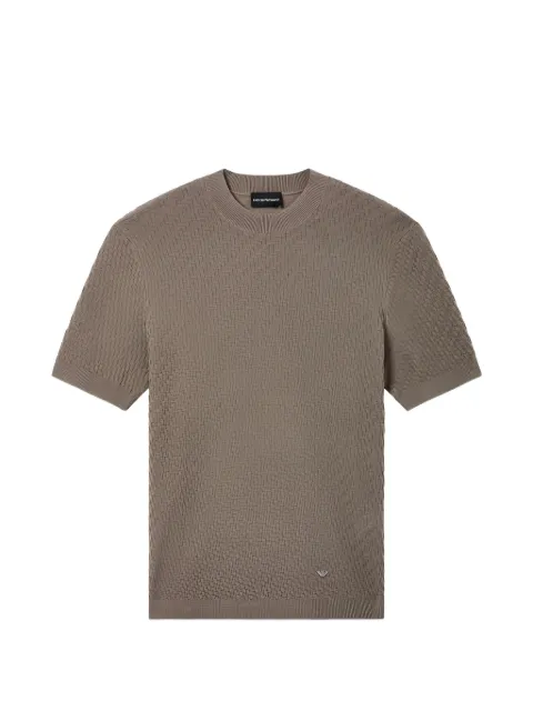 Emporio Armani logo-appliqué T-shirt Brown EM005303AF23553
