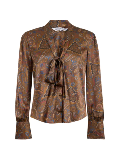 Veronica Beard Francine tie-neck paisley-pattern blouse Brown 2511FL5641449