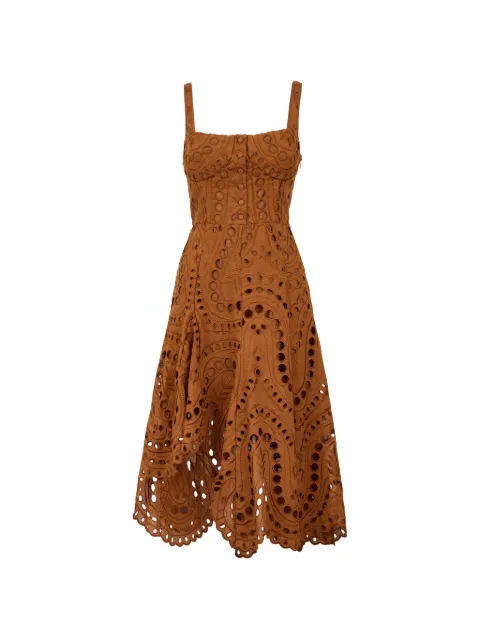 Charo Ruiz Ibiza Ayla eyelet asymmetric dress Brown 263613