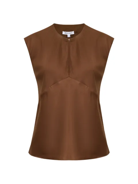 Veronica Beard Sparrow V-neck blouse Brown 2511FL5041803