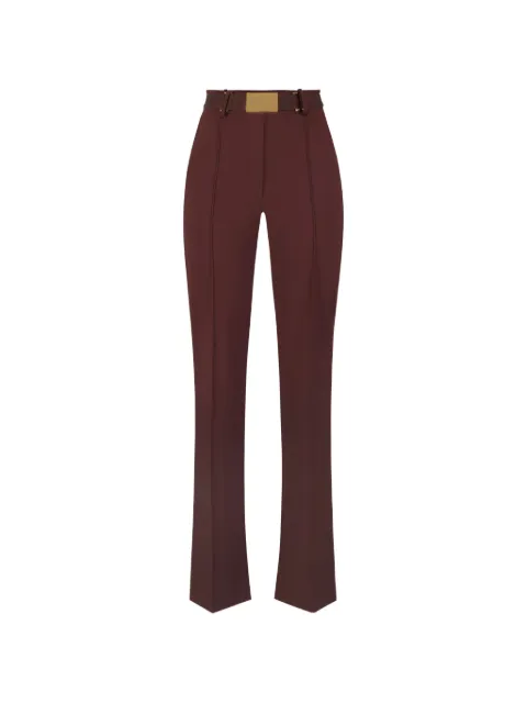 Elisabetta Franchi belted pin-tuck trousers Brown PA17261E2