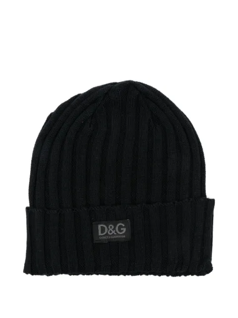 Dolce & Gabbana Pre-Owned 2000s ribbed beanie hat Black DG120AKT