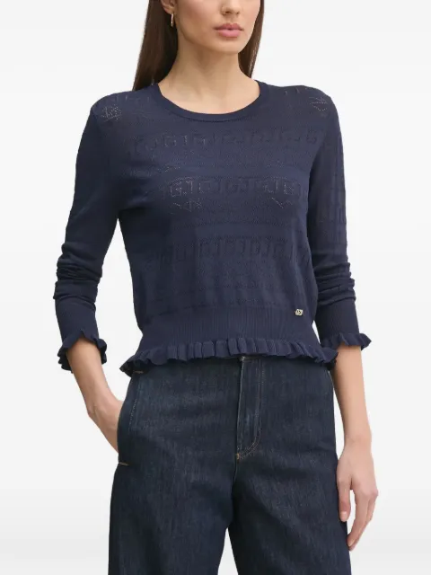 Gaudi ruffled-hem sweater Blue 511BD53020