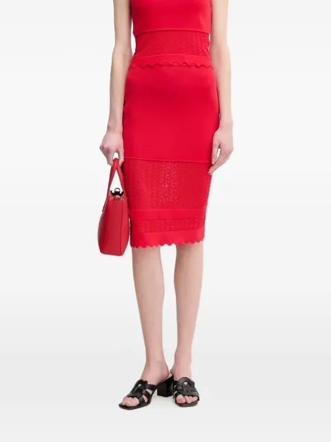 Gaudi scalloped-trim midi skirt Red 511FD73005