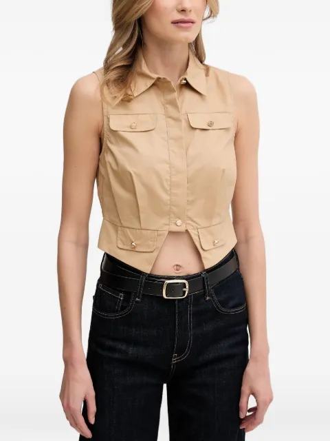 Gaudi buttoned sleeveless top Neutrals 511FD45009