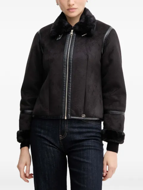 Gaudi textured-collar jacket Black 521BD39003