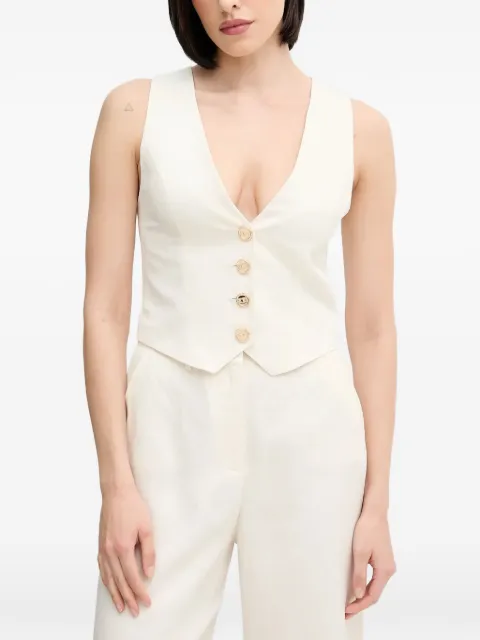 Gaudi v-neck buttoned vest White 511FD35007
